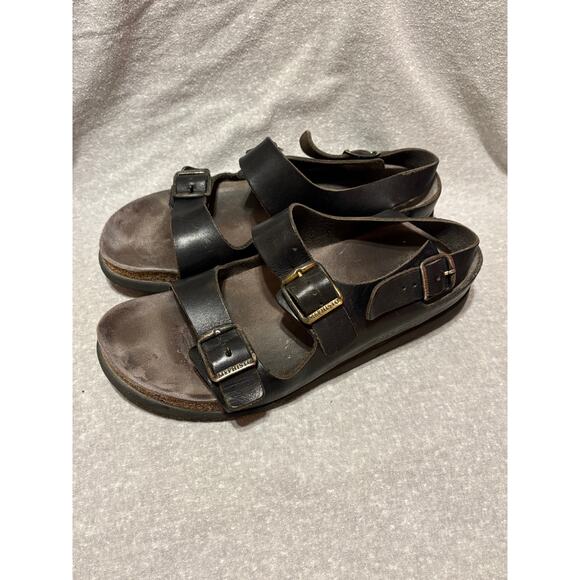 Mephisto Cork Bed Sandals Size 40  W9 M7 Black Leather - Picture 5 of 12